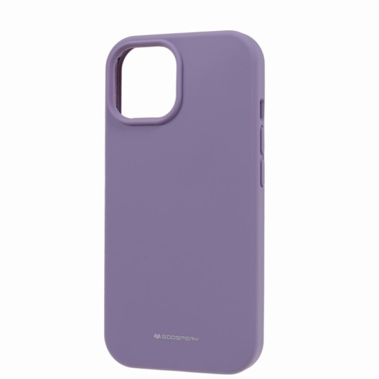 Mercury Silicone Case (Microfiber Soft Touch) priekš Apple iPhone 15 Plus - Violets - matēts silikona aizmugures apvalks (bampers vāciņš)