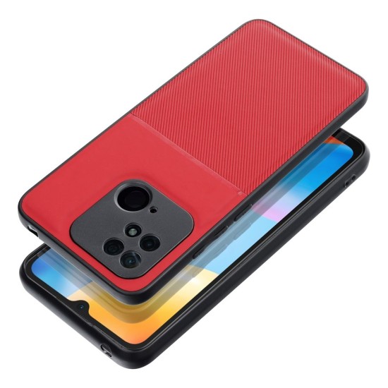 Forcell Noble Back Case priekš Xiaomi Redmi Note 12 Pro+ - Sarkans - mākslīgās ādas aizmugures apvalks ar iebūvētu metālisku plāksni / bampers-vāciņš 