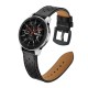 22mm Tech-Protect Leather Watchband Strap - Melns - ādas siksniņas (jostas) priekš pulksteņiem