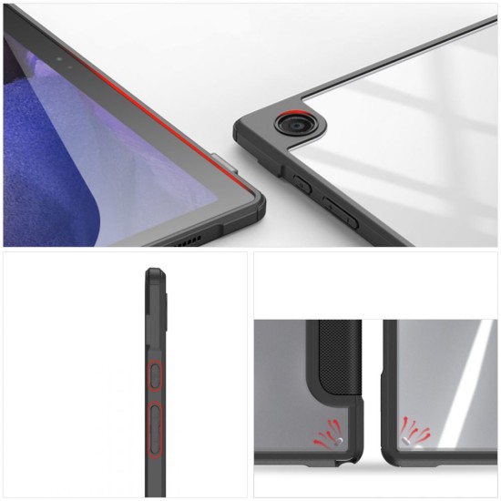 Dux Ducis Toby series priekš Samsung Galaxy Tab S9 Plus X810 / X816 - Melns - sāniski atverams maciņš ar magnētu un stendu