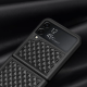 Dux Ducis Venice Leather Case priekš Samsung Galaxy Flip3 5G - Melns - mākslīgās ādas aizmugures apvalks / vāciņš