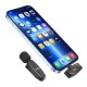 Hoco L15 Bezvadu atloka mikrofons telefoniem un planšetdatoriem ar Lightning savienotāju - Melns - wireless lavalier microphone