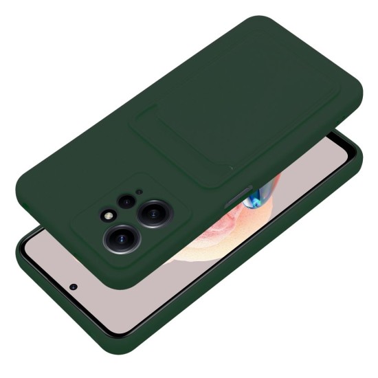 Forcell Card Back Case priekš Xiaomi Redmi Note 12 4G - Tumši Zaļš - silikona aizmugures apvalks ar kabatiņu / bampers-vāciņš