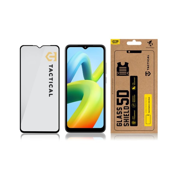 Tactical 5D Full Glue Tempered Glass screen protector для Samsung Galaxy A05s A057G - Чёрный - Защитное стекло / Бронированое / Закалённое антиударное