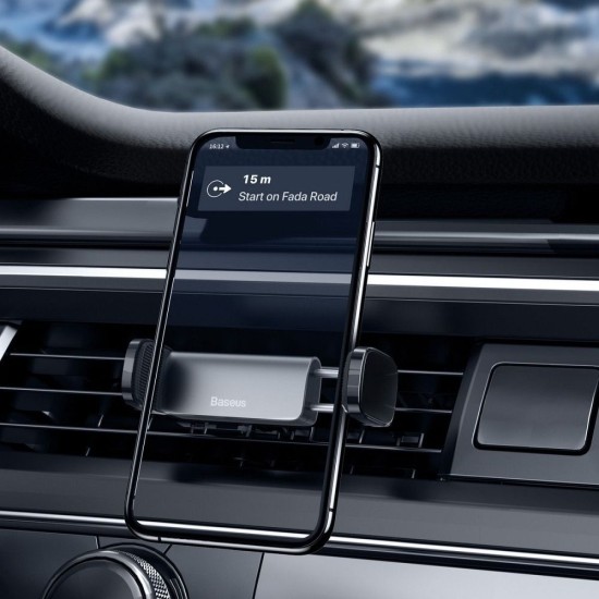 Baseus Air Vent Car Holder with Double Handle - Melns - Universāls stiprinājums turētājs auto ventilācijas režģa