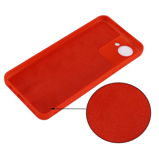 Liquid Silicone Shockproof Back Case with Strap priekš Nokia C21 - Sarkans - silikona aizmugures apvalks ar auklu / bampers-vāciņš