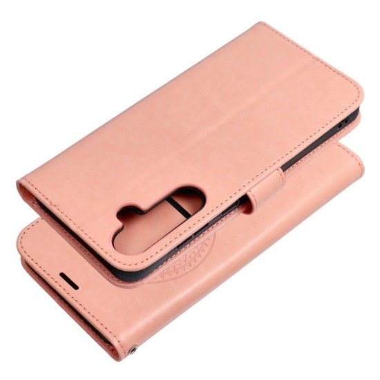 Forcell Mezzo Book Case priekš Samsung Galaxy A55 5G A556 - Oranžs / Sapņu Ķērājs - sāniski atverams maciņš ar stendu un auklu / grāmatveida maks