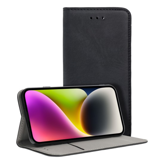 Smart Magneto Book Case priekš Xiaomi Redmi Note 13 5G - Melns - sāniski atverams maciņš ar stendu / grāmatveida maks