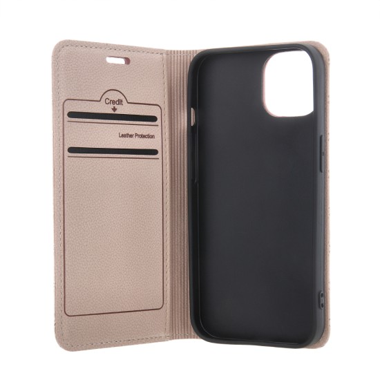 Smart Caro Book Case priekš Samsung Galaxy A55 5G A556 - Bēšs - sāniski atverams maciņš ar stendu / grāmatveida maks