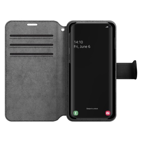 iDeal of Sweden STHML Wallet Case priekš Samsung Galaxy S10e / S10e EE G970 - Black - mākslīgās ādas sāniski atverams maciņš ar bamperu uz magnēta