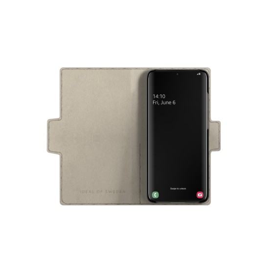 iDeal of Sweden Atelier AW21 Wallet Case priekš Samsung Galaxy S22 Ultra 5G S908 - Intense Black - mākslīgās ādas sāniski atverams maciņš ar bamperu uz magnēta