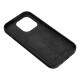 Leather MagSafe Back Case priekš Apple iPhone 15 - Melns - mākslīgās ādas aizmugures apvalks / bampers-vāciņš