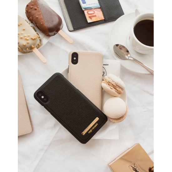 iDeal of Sweden Negin Mirsalehi Back Case priekš Samsung Galaxy S10e / S10e EE G970 - Black Pebble - plastikāta aizmugures apvalks ar iebūvētu metālisku plāksni / bampers-vāciņš