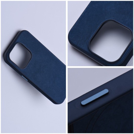 Wowen MagSafe Back Case priekš Apple iPhone 15 Pro Max - Zils - auduma aizmugures apvalks / bampers-vāciņš