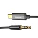 Baseus (CAM01-01) 3.5mm Male to Type-C Stereo Aux Audio cable (length: 1.2M) - Melns - audio vads kabelis