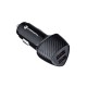 Forcell Carbon 36W Car Charger with 2x USB QC 3.0 18W socket - Melns - USB ātrs auto lādētājs telefoniem un planšetdatoriem