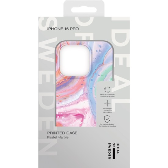 iDeal of Sweden Fashion Back Case для Apple iPhone 16 Pro - Pastel Marble - пластиковый чехол-накладка с встроенной металической пластиной / бампер-крышка