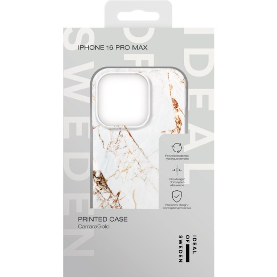 iDeal of Sweden Fashion Back Case для Apple iPhone 16 Pro Max - Carrara Gold - пластиковый чехол-накладка с встроенной металической пластиной / бампер-крышка