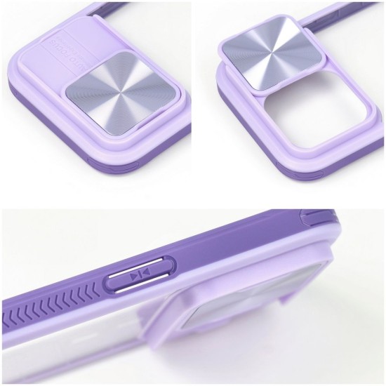 Slider Back Case priekš Apple iPhone 16 - Violets - silikona aizmugures apvalks / bampers ar kameras aizsargmehānismu