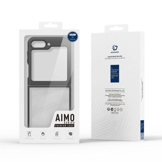 Dux Ducis Aimo Back Cover priekš Samsung Galaxy Flip4 5G - Caurspīdīgs / Melns - plastikāta aizmugures apvalks / vāciņš