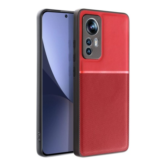 Forcell Noble Back Case priekš Xiaomi Mi 11 Lite / 11 Lite 5G NE - Sarkans - mākslīgās ādas aizmugures apvalks ar iebūvētu metālisku plāksni / bampers-vāciņš 