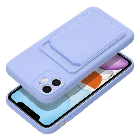 Forcell Card Back Case priekš Samsung Galaxy A16 4G A165 / A16 5G A166 - Violets - silikona aizmugures apvalks ar kabatiņu / bampers-vāciņš