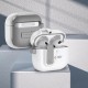 Tech-Protect Slim Hook Case priekš Apple Airpods 4 - Balts - plastikāta apvalks bezvadu austiņu lādēšanas ierīcei ar karabīni