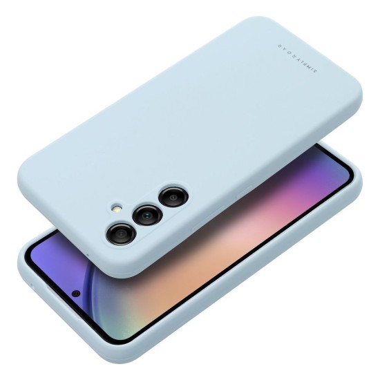 RoarKorea Cloud-Skin Silicone Case (Microfiber Soft Touch) priekš Samsung Galaxy A55 5G A556 - Gaiši Zils - silikona aizmugures apvalks / bampers-vāciņš