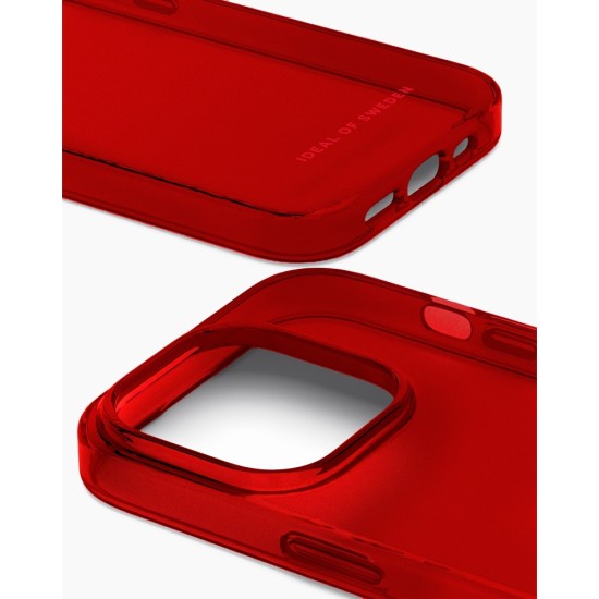 iDeal of Sweden Clear Back Case priekš Apple iPhone 15 Pro - Radiant Red - silikona aizmugures apvalks / bampers-vāciņš