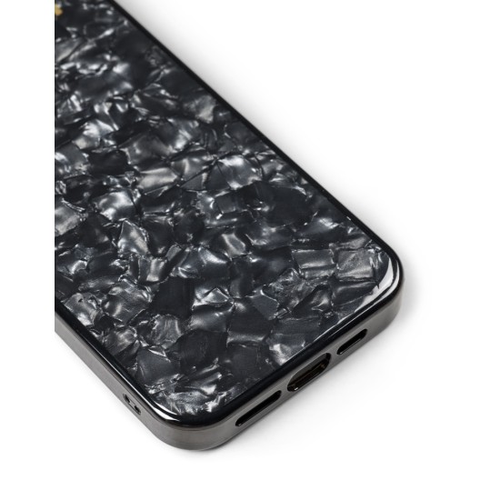 iDeal of Sweden Pearlised Back Case priekš Apple iPhone 15 Pro Max - Black - silikona-plastikāta aizmugures apvalks / bampers-vāciņš