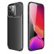 Carbon Premium Back Case priekš Apple iPhone 12 / 12 Pro - Melns - silikona aizmugures apvalks / bampers-vāciņš