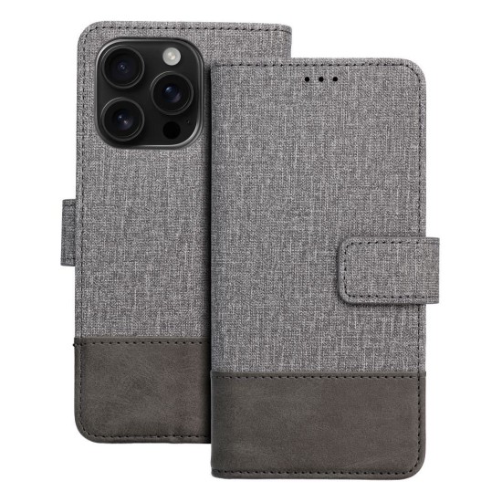 Gomma Book Case priekš Xiaomi Redmi Note 14 4G (164.84 mm) - Pelēks - sāniski atverams maciņš ar magnētu un stendu