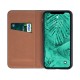 Genuine Leather Case Smart Pro priekš Samsung Galaxy S24 FE 5G S721 - Melns - dabīgās ādas maciņš sāniski atverams ar stendu