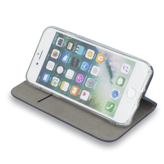 Smart Magnetic Case priekš Honor Magic7 Lite - Tumši Zils - sāniski atverams mākslīgas ādas maciņš ar stendu