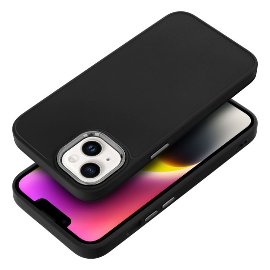 Frame Back Case priekš Apple iPhone 16e - Melns - matēts silikona aizmugures apvalks / bampers-vāciņš