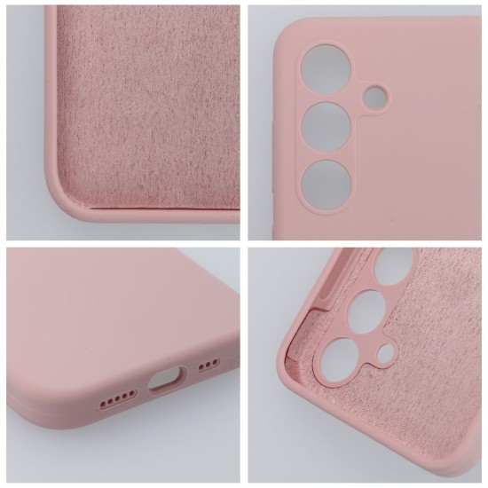 OEM Silicone Back Case (Microfiber Soft Touch) priekš Samsung Galaxy A16 4G A165 / A16 5G A166 - Rozā Smilts - matēts silikona aizmugures apvalks