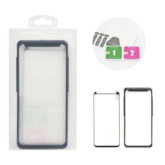 BlueStar 5D Full Glue (Case Friendly with frame) Tempered Glass priekš Samsung Galaxy S21 G991 - Melns - Ekrāna Aizsargstikls / Bruņota Stikla Aizsargplēve (Full screen size curved)