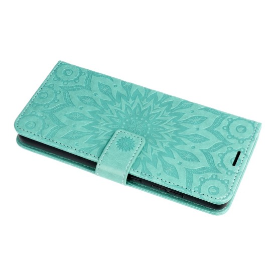 Forcell Mezzo Book Case priekš Samsung Galaxy A16 4G A165 / A16 5G A166 - Tirkīzs / Mandala - sāniski atverams maciņš ar stendu un auklu / grāmatveida maks