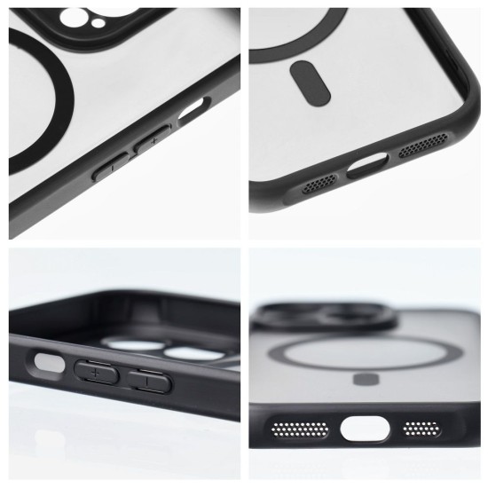 Full Matte MagSafe Back Case priekš Apple iPhone 16e - Melns - matēts silikona-plastikāta aizmugures apvalks / bampers-vāciņš