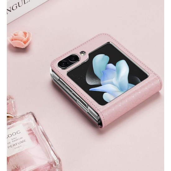 Dux Ducis Bril Case priekš Samsung Galaxy Flip7 5G - Rozā - mākslīgās ādas aizmugures apvalks / vāciņš