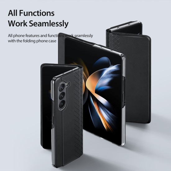 Dux Ducis Bril Case priekš Samsung Galaxy Fold7 5G - Melns - sāniski atverams maciņš