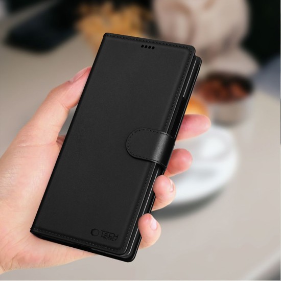 Tech-Protect Wallet Book Case priekš Samsung Galaxy Fold7 5G - Melns - sāniski atverama grāmatiņa / grāmatveida maks