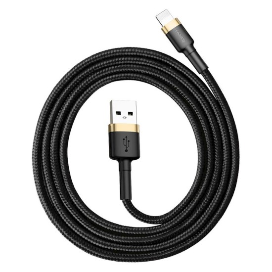 Baseus 2M Cafule 1.5A USB to Lightning cable - Melns / Zelts - Apple iPhone / iPad lādēšanas un datu kabelis / vads
