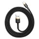 Baseus 2M Cafule 1.5A USB to Lightning cable - Melns / Zelts - Apple iPhone / iPad lādēšanas un datu kabelis / vads
