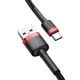 Baseus 1M Cafule 3A USB to Type-C cable - Melns / Sarkans - USB-C lādēšanas un datu kabelis / vads