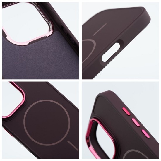 Frame MagSafe Back Case priekš Apple iPhone 15 - Violets - matēts silikona aizmugures apvalks / bampers-vāciņš