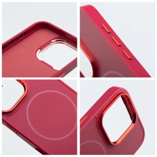 Frame MagSafe Back Case priekš Apple iPhone 15 - Sārts - matēts silikona aizmugures apvalks / bampers-vāciņš