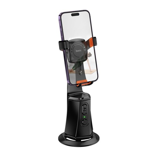 Hoco 360 degree Phone Holder with Gimbal Auto Face Tracking (4.5 - 7.0 inch) - Melns - viedtālruņu statīvs / stabilizators