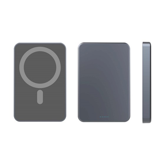 Qualo 5000mAh MagSafe Power Bank 20W with USB Type-C - Sudrabains - Ārējas uzlādes batereja lādētājs-akumulators ar MagSafe