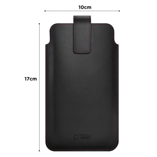 Tech-Protect SM65 Universal Phone Pouch Case 6.0 - 6.9-inch - Melns / Sarkans - universāls maks futlāris kabatiņa
